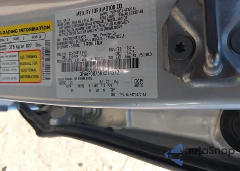 2017 Ford Fusion Se from USA, damaged, VIN 3FA6P0H75HR214572